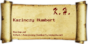 Kazinczy Humbert névjegykártya